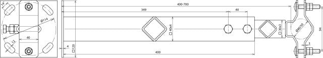 Dehn Soporte De Pared Para Tubos 40-50mm Ajustable Versión StSt - 105343