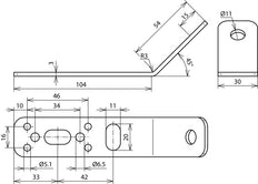 Soporte Dehn 45 Grados Acero Inoxidable Para Dehniso - 106315