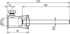 Dehn Adaptador De Fijación D 16mm Recto ZDC/StSt Para Dehniso - 106340