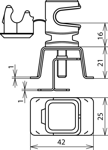 Dehn Soporte de Conductor de Techo StSt 4-16mm H 16mm Plástico Marrón - 204059