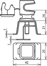Dehn Soporte de Conductor de Techo StSt 4-16mm H 16mm Plástico Marrón - 204059