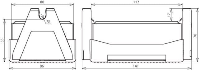 Soporte de conductores para tejado plano Dehn FB2 con bloque C35/45 Soporte doble - 253060 [2 uds.]
