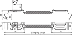 Dehn Soporte de Conductor de Techo Spanngrip Cu H 20mm Rd 8mm Abrazadera Rango 180 - 206237