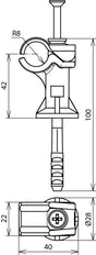 DEHNfix Soporte De Caña Con Taco De Impacto D 8m Gris - 252000 [2 piezas]