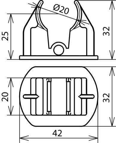 Adaptador Dehn D 20mm Para Fijación A Techo De Conductor HVI - 253026 [2 piezas]