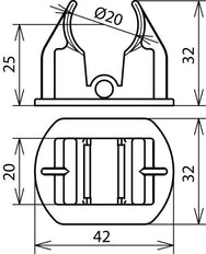 Adaptador Dehn D 20mm Para Fijación A Techo De Conductor HVI - 253026 [2 piezas]
