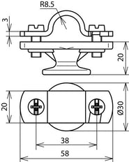 DEHN Soporte De Varilla Con Rosca Hembra M8 Para Rd 16mm St - 275116