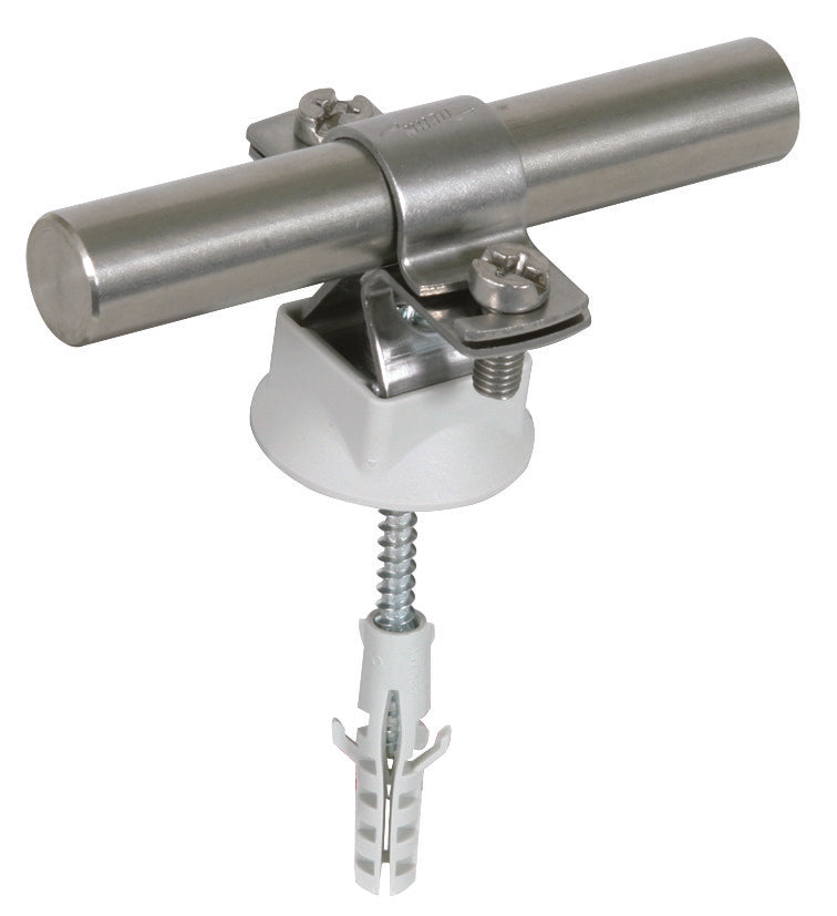 Portacañas DEHN de acero inoxidable con tornillo para madera y espiga de plástico - 274260
