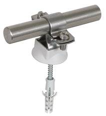 Portacañas DEHN de acero inoxidable con tornillo para madera y espiga de plástico - 274260