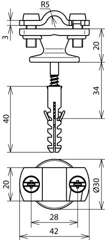 Portaconductor Dehn Con Brida Para Rd 7-10mm - 275160
