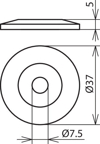 Dehn AS 37 5 B7 Disco Tapa Gris para Conductor y Portacañas - 276006 [10 piezas]