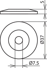 Dehn AS 37 5 B7 Disco Tapa Gris para Conductor y Portacañas - 276006 [10 piezas]