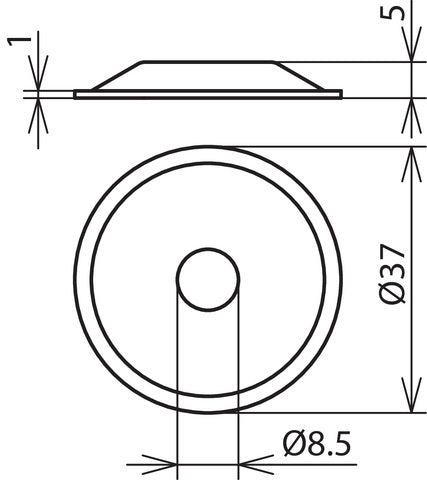 StSt Cubierta Placa H5m D37mm Para Conductor Y Rod Holders - 276009 [5 piezas]