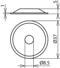 StSt Cubierta Placa H5m D37mm Para Conductor Y Rod Holders - 276009 [5 piezas]