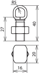 Dehn M12 Cu-RCB Conector De Una Pieza Para Rd 8-12.5mm - 300017
