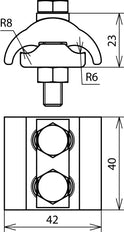 Dehn PV 5.12.5 SKM8X45 CU Conector paralelo CU Para varios diámetros - 306100