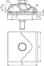 Abrazadera Dehn Maxi MV Con Tornillo M12x65mm Para RD 8-16 15-25mm - 308041