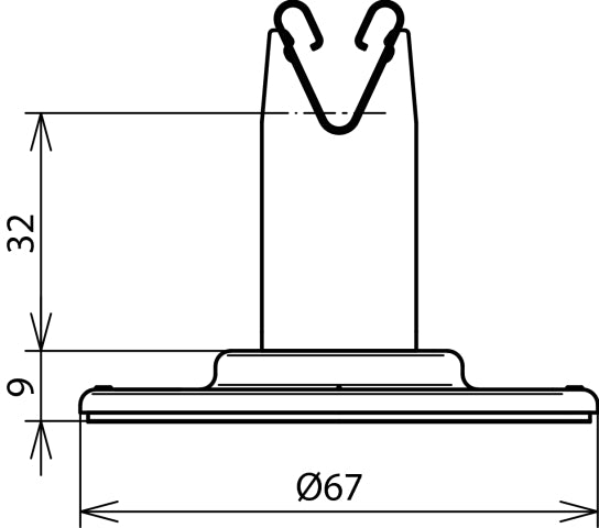 Dehn Soporte de Conductor de Techo Almohadilla Adhesiva 32mm Acero Inoxidable - 297120