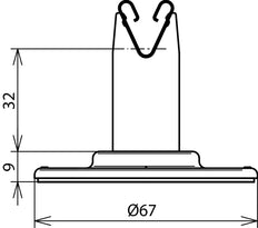 Dehn Soporte de Conductor de Techo Almohadilla Adhesiva 32mm Acero Inoxidable - 297120