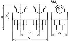 Dehn KS Conector Zamak Acero TZN Para RD 7-10mm Distancia Dos Partes - 302010