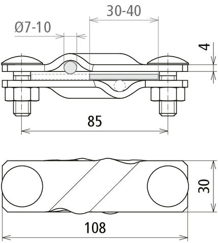 Dehn SV Abrazadera ST TZN Para RD 7-10 FL 40 MM Accesorios de montaje - 308320