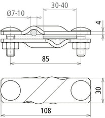 Dehn SV Abrazadera ST TZN Para RD 7-10 FL 40 MM Accesorios de montaje - 308320