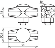 Dehn ES Conector RCB Para Rd 8mm Con Tornillo De Cabeza Truss - 309087