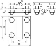 Juego Dehn De Montaje De Unidad En Cruz Para Rd 8-10mm Fl 30mm - 318251