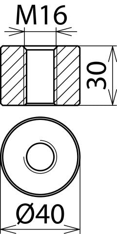 Kit de conectores para soldar de rosca hembra M16 - 336025