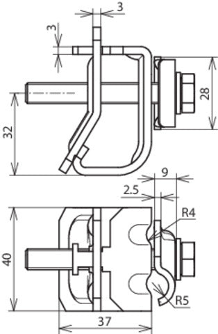 Pinza Dehn Para Canalón Con Marco De Sujeción Para Cordón 16-22mm Rd 8-10mm - 339100 [2 piezas]