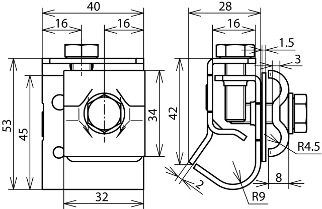 Dehn Abrazadera Bimetálica Para Canalón Con Doble Grapa Cu-St/Tzn - 339157