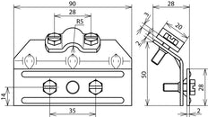Dehn Snow Guard Abrazadera Con Grapa para Rd 7-10m Rango 3-13mm - 343000