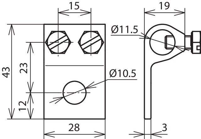 Dehn Al Zapata De Sujeción Con Taladro D 10.5mm Para Rd 10mm - 347205