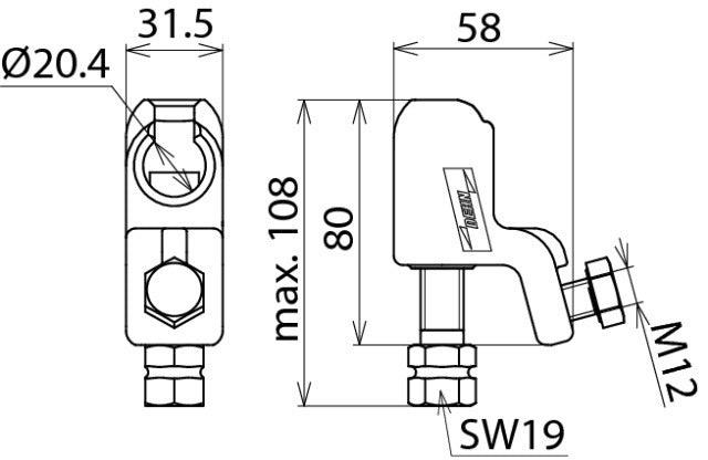 Dehn Tapa Rígida De Cabeza De Bola Con Eje Hexagonal Para Conductores - 772310