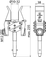 Abrazadera de Tornillo de Fase D 10-32mm T Pin Eje Elemento de Conexión - 784032