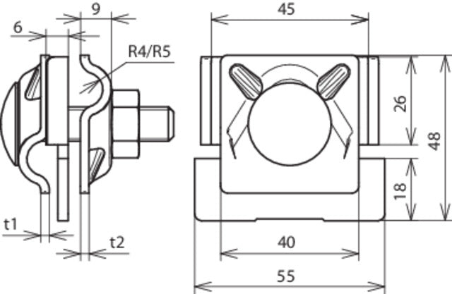 Dehn Cu Abrazadera De Sillín Para Rd 8-10mm Rango 0.7-10mm - 365227