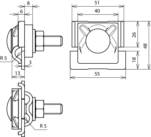 Abrazadera Dehn FS Abrazadera de varilla Air-Term 10mm Al Conexión doble - 380110 [2 piezas]