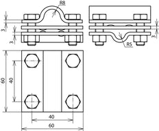 Unidad transversal Dehn con placa intermedia para protección contra sobretensiones - 319202
