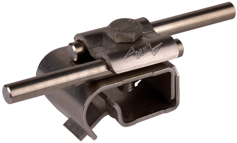 Abrazadera para canalón Dehn de acero inoxidable con doble grapa - 339059
