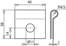 Zapata de apriete Dehn ST/TZN Con Taladro D 11mm Para Rd 10mm - 345010 [5 uds.]