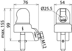 Rótula Ajustable D 25mm Con Eje En T Para Cables - 772341