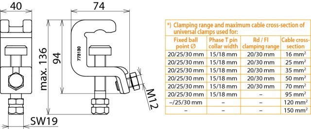 Abrazadera universal Dehn Gama 25/30mm UK30SK Accesorios - 773130