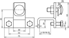 Pinza Dehn StSt Tipo Vertical Para Perfiles 3-18MM Con Marco - 372119