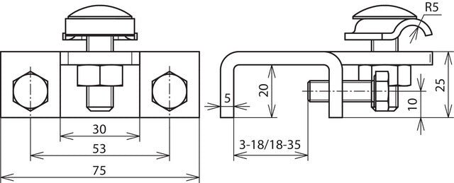 Pinza Dehn Tipo Horizontal Para Perfiles Con Marco - 372219