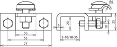 Pinza Dehn Tipo Horizontal Para Perfiles Con Marco - 372219