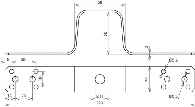 Dehn Escuadra de puente L 220mm Al - 377026 [2 piezas]