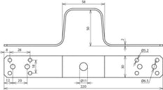 Dehn Escuadra de puente L 220mm Al - 377026 [2 piezas]