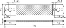 Dehn Al 50mm Trenza De Puente Con Orificios De Fijación L180 B10.5 B6.5 - 377045
