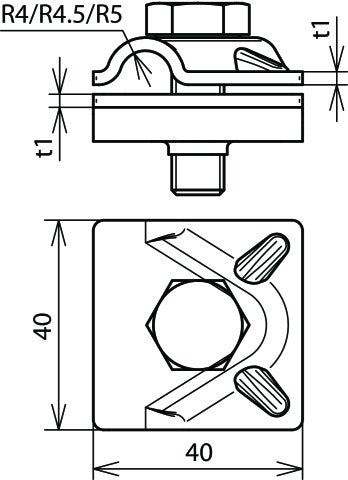 Dehn MV Abrazadera Cu Para Rd 8mm Con Tornillo Hexagonal - 390057