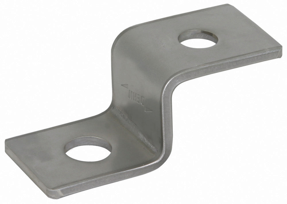 Pieza final en forma de Z de Dehn con 1 orificio cada D 10,5mm y D 12,5mm StSt - 390499 [2 piezas]